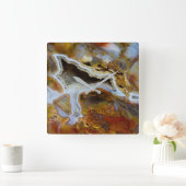 Verzakt hout met kristallen vierkante klok (Huis)