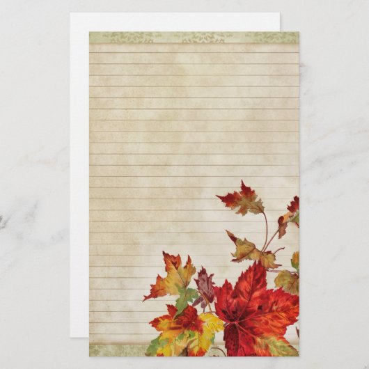Verzakt met heldere herfst bladeren briefpapier (Voorkant / Achterkant)