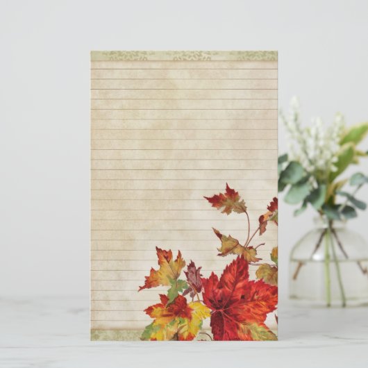 Verzakt met heldere herfst bladeren briefpapier (Staand voorkant)