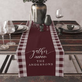 Verzamel Bourgogne Buffalo Check Herfst Thanksgivi Korte Tafelloper