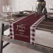 Verzamel Bourgogne Buffalo Check Herfst Thanksgivi Korte Tafelloper