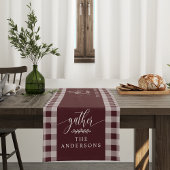 Verzamel Bourgogne Buffalo Check Herfst Thanksgivi Korte Tafelloper