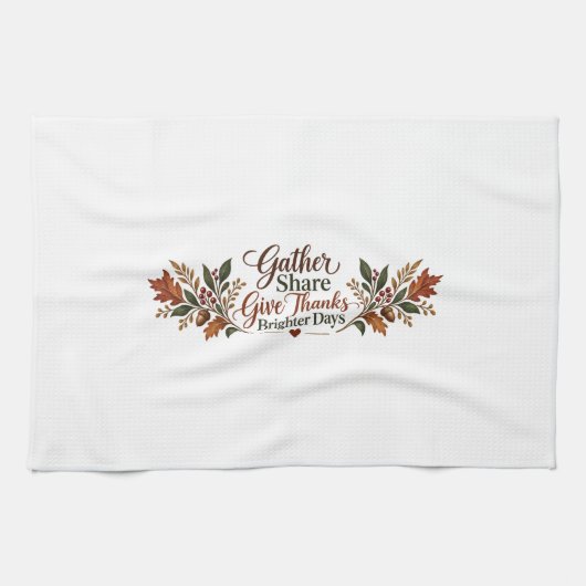 Verzamel Dank Geef Herfst Keukenhanddoek (Horizontaal)