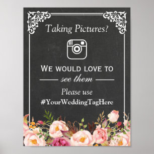 Verzamel de Huwelijksfoto's van je Gasten Instagra Poster