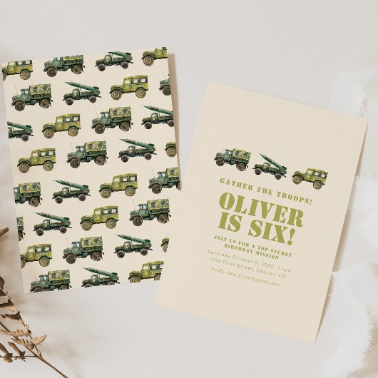 Verzamel de troepen uitnodiging voor de militaire 