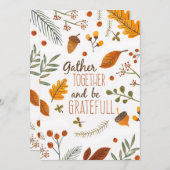 Verzamel elkaar en wees dankbaar dat Thanksgiving Kaart (Voorkant / Achterkant)