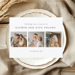 Verzamel en Dank Modern Thanksgiving Foto Briefkaart