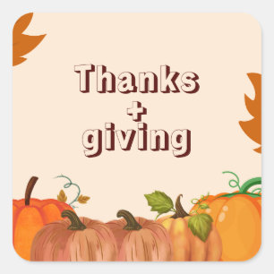 Verzamel en geef Bedankt: doe mee voor een Thanksg Vierkante Sticker