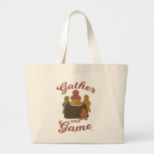 Verzamel en Spel Fun Thanksgiving Cartoon Art Grote Tote Bag (Voorkant)