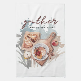 Verzamel en wees dankbaar Thanksgiving Gathering Theedoek