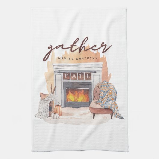 Verzamel en wees dankbaar Vriendschapsbijeenkomst Theedoek (Verticaal)