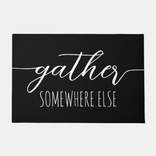 Verzamel ergens anders zwarte introvert. deurmat (Voorkant)