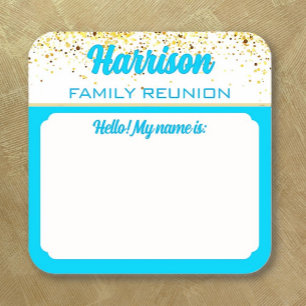 Verzamel! Familie reunion naamstickers Vierkante Sticker