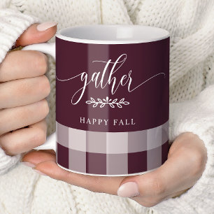 Verzamel Geluk Herfst Bordeaux & Witte Buffalo Ger Koffiemok