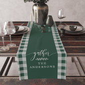 Verzamel Green Buffalo Check Herfst Thanksgiving Korte Tafelloper