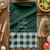 Verzamel Herfst Groen & Wit Buffalo Check Theedoek