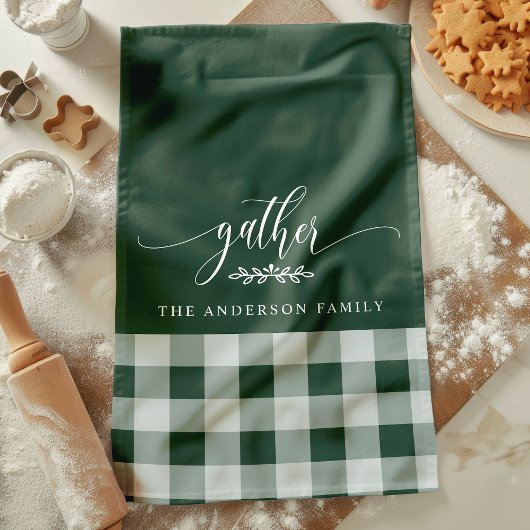 Verzamel Herfst Groen & Wit Buffalo Check Theedoek