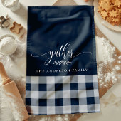 Verzamel Herfst Marineblauw & Wit Buffalo Check Theedoek