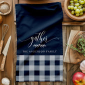 Verzamel Herfst Marineblauw & Wit Buffalo Check Theedoek