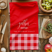 Verzamel Herfst Rood & Wit Buffalo Check Theedoek