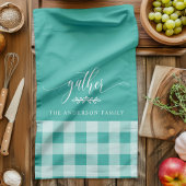 Verzamel Herfst Turquoise & Witte Buffalo Check Theedoek