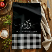 Verzamel Herfst Zwart & Wit Buffalo Check Theedoek