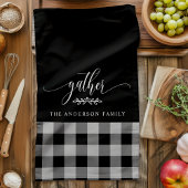 Verzamel Herfst Zwart & Wit Buffalo Check Theedoek