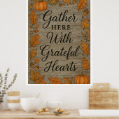 Verzamel hier met dankbare harten - muurkunst poster (Keuken)