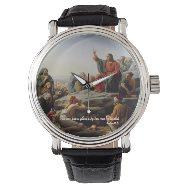 Verzamel in Mijn Naam - Matt.18:20 Horloge (Voorkant)