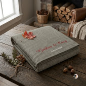 Verzamel knus rustieke script grijs rood sherpa deken