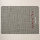 Verzamel knus rustieke script grijs rood sherpa deken (Voorkant (horizontaal))
