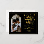 Verzamel momenten niet die Snowman Merry Kerstmis Folie Feestdagen Briefkaart<br><div class="desc">Classy,  underdefined en elegant "Collect Moments Not Dingen" en sneeuwman and sneeuwflakes scripttekstontwerp met uw arched foto en prachtige folie tekst en details op voorzijde met uw bericht/groet,  het sluiten en de handtekeningen op achterzijde. Composietontwerp per feestdag — Design.</div>