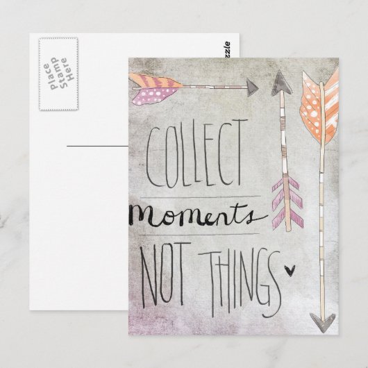 Verzamel momenten niet dingen briefkaart (Voorkant / Achterkant)