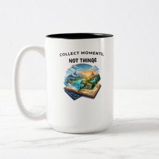 Verzamel Momenten Niet Dingen | Inspiratief Reizen Tweekleurige Koffiemok