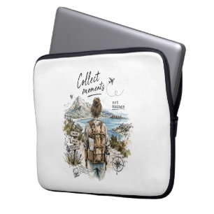Verzamel Momenten Niet Dingen Reis Citaat Laptop Sleeve