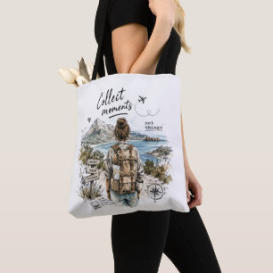 Verzamel Momenten Niet Dingen Reis Citaat Tote Bag