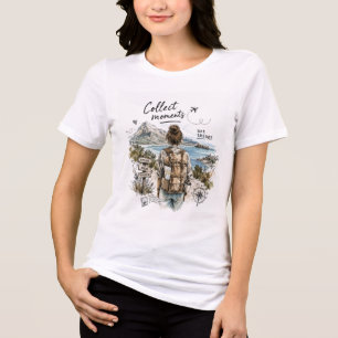 Verzamel Momenten Niet Dingen Reis Citaat Tri-Blend Shirt
