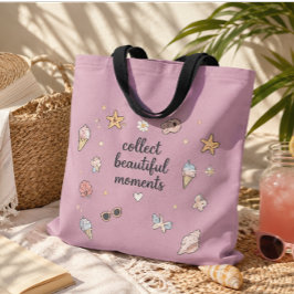 Verzamel Mooie Momenten Strandtas Tote Bag