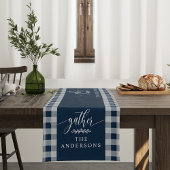 Verzamel Navy Blue Buffalo Check Fall Thanksgiving Korte Tafelloper