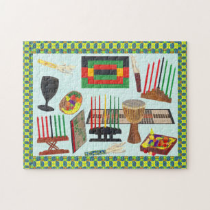 Verzamel "Round Kwanzaa Creations Symbols Puzzle Legpuzzel