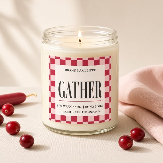 Verzamel Roze Rode Gingham Custom Thanksgiving Vierkante Sticker
