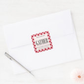 Verzamel Roze Rode Gingham Custom Thanksgiving Vierkante Sticker (Envelop)