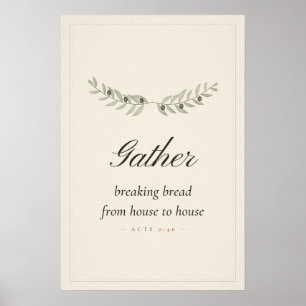 Verzamel Teken voor Eetkamer 'Brood Breken' Handel Poster