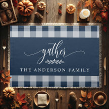Verzamel Thanksgiving Marineblauw en Witte Buffalo