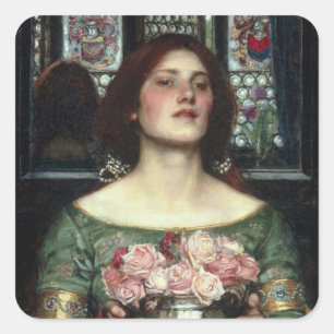 'Verzamel Ye Rosebuds while Ye May' John William W Vierkante Sticker