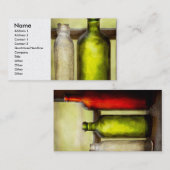 Verzamelaar - Flessen - Stilleven van drie flessen Visitekaartje (Voorkant / Achterkant)