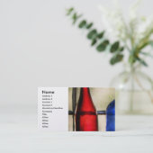 Verzamelaar - Flessen - Twee lege wijnflessen Visitekaartje (Staand voorkant)