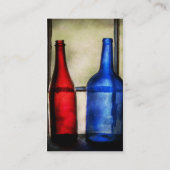 Verzamelaar - Flessen - Twee lege wijnflessen Visitekaartje (Achterkant)