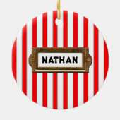 Verzamelaar Hockey Kerstman Keramisch Ornament (Achterkant)