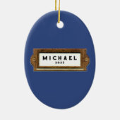 Verzamelaar keramische racketsbal ornament (Achterkant)